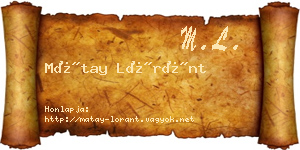 Mátay Lóránt névjegykártya