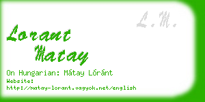 lorant matay business card