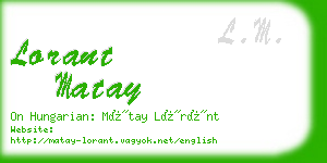 lorant matay business card